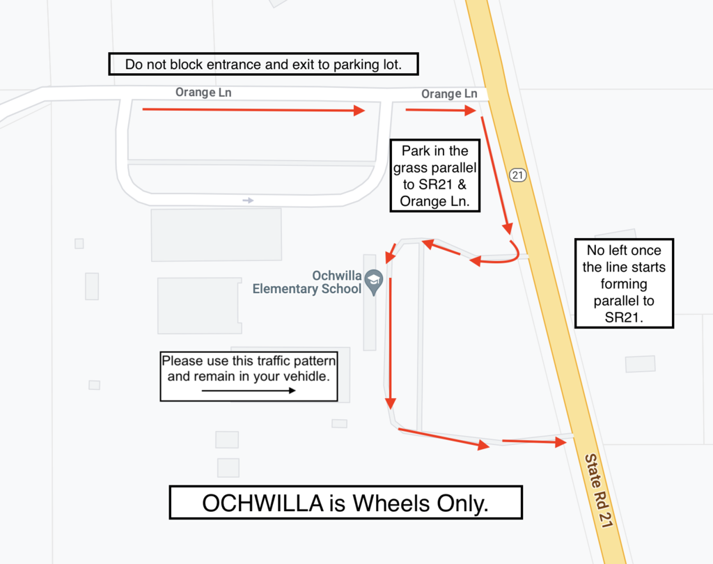 Parent Pick up and Drop off map