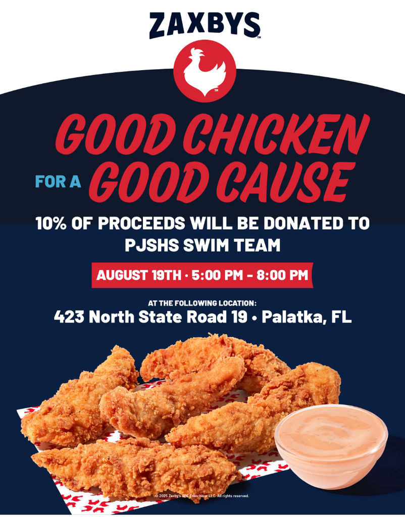Zaxbys fundraiser on Aug 19 from 5-8pm
