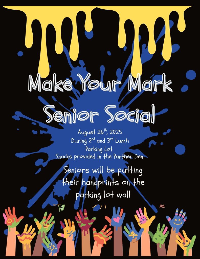 Senior Social - 8/26 during lunches in the parking lot - seniors put handprints on the wall