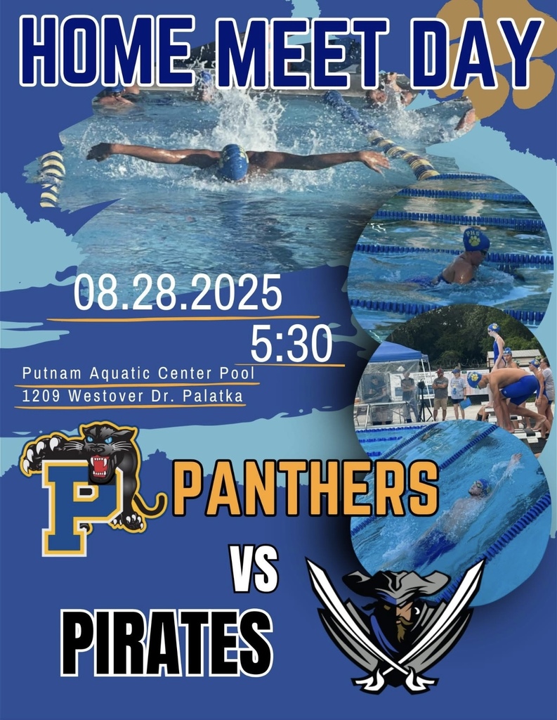 Home swim meet today - 5:30 - Putnam aquatic center pool - panthers vs pirates