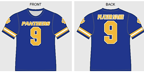 blue jersey with name and number