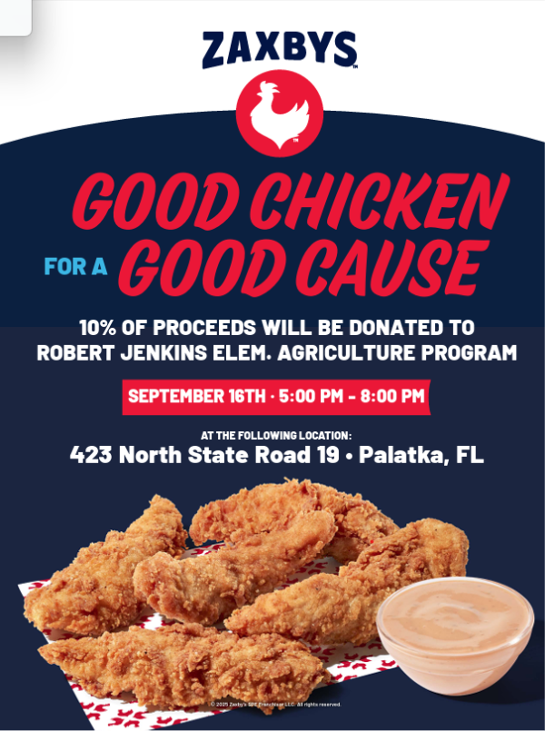 JES Zaxby's Fundraiser for Ag. 2025