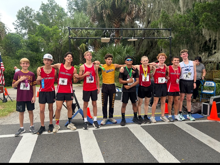 Boys cross country meet.  This is a picture of the Top 10 male athletes of the meet.