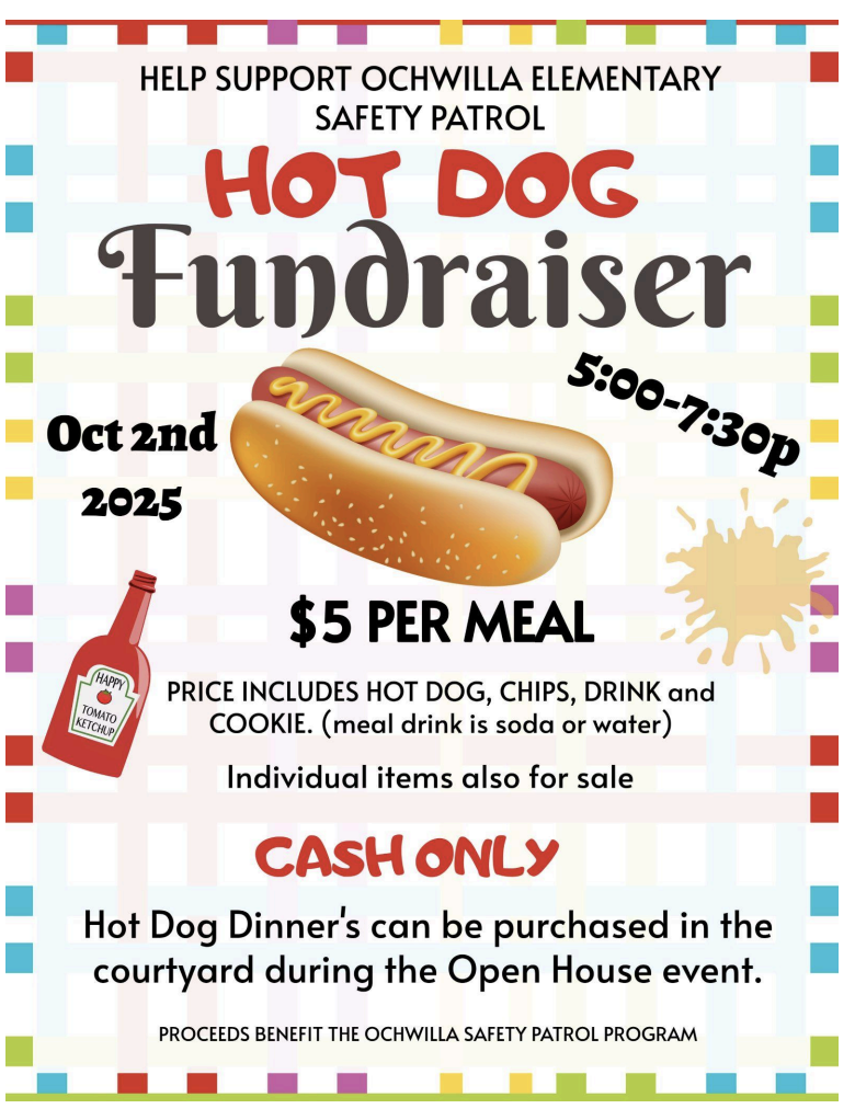 Hotdog fundraiser flyer