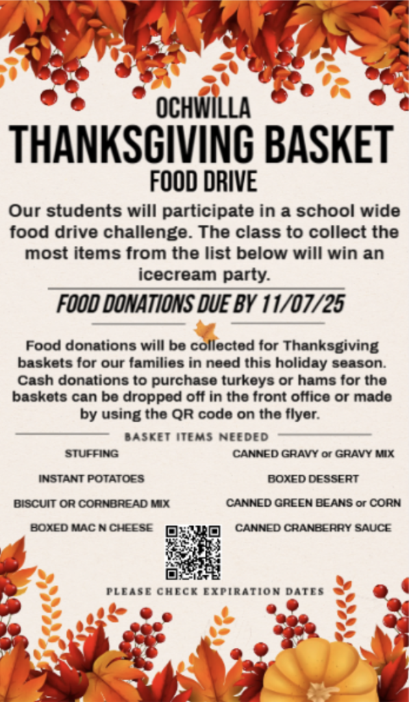 Thanksgiving Food Drive flyer