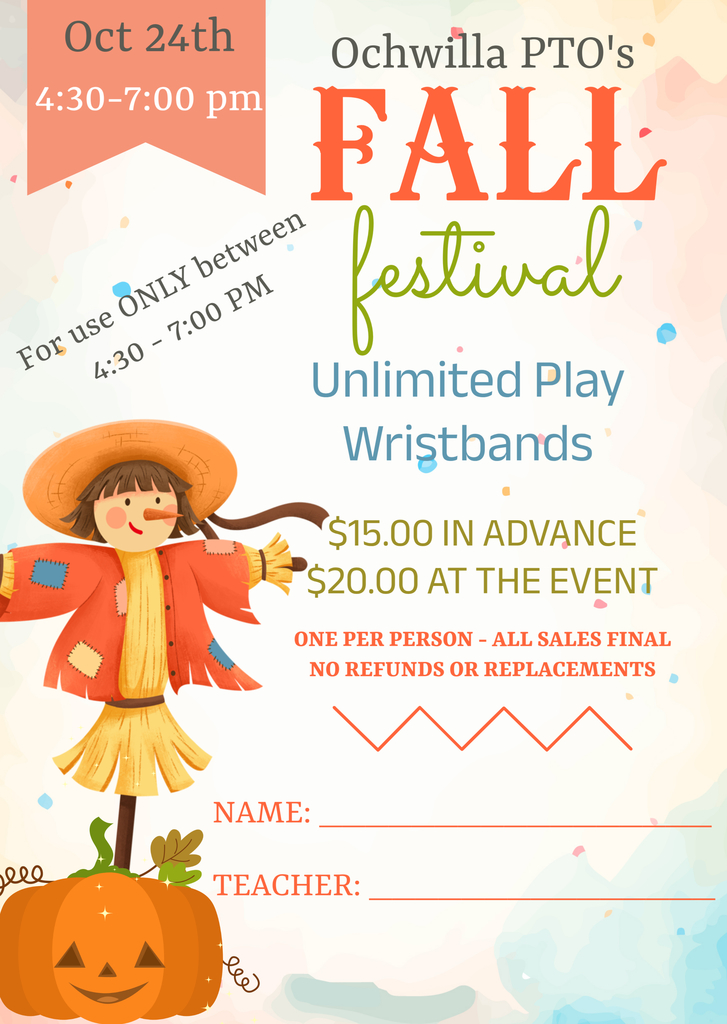 Fall Festival Wristbands