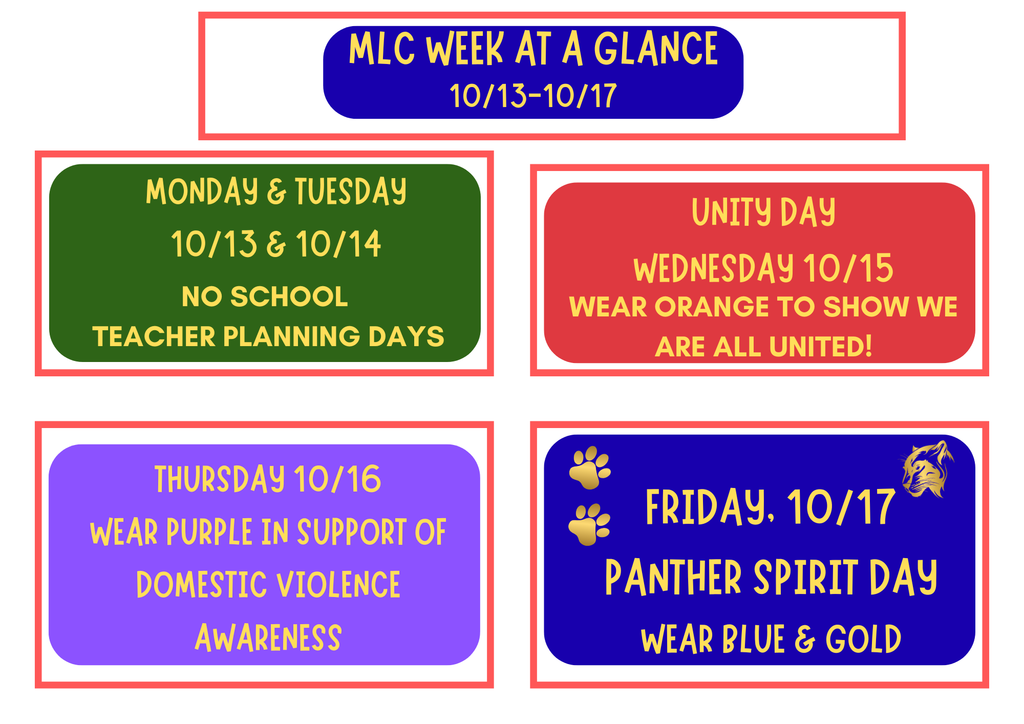 Week at a Glance 10/13-10/17