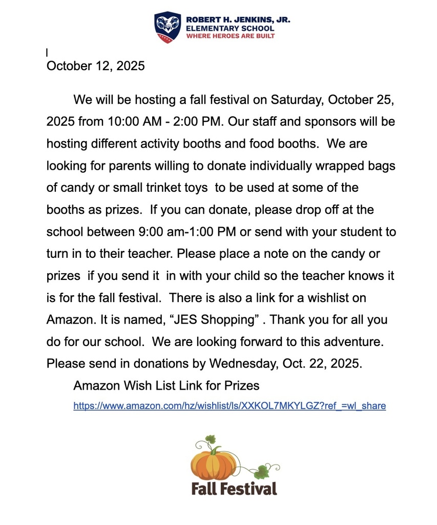 Fall Festival JES 2025 Donations