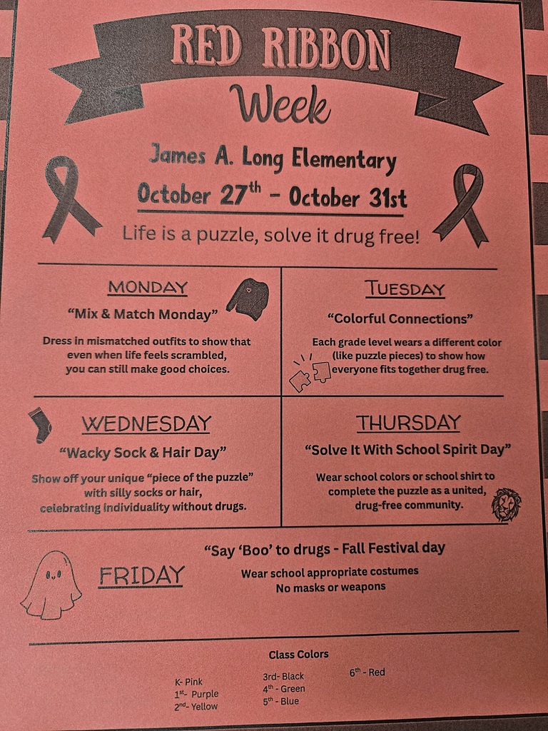 Fall Festival and Red Ribbon Week information