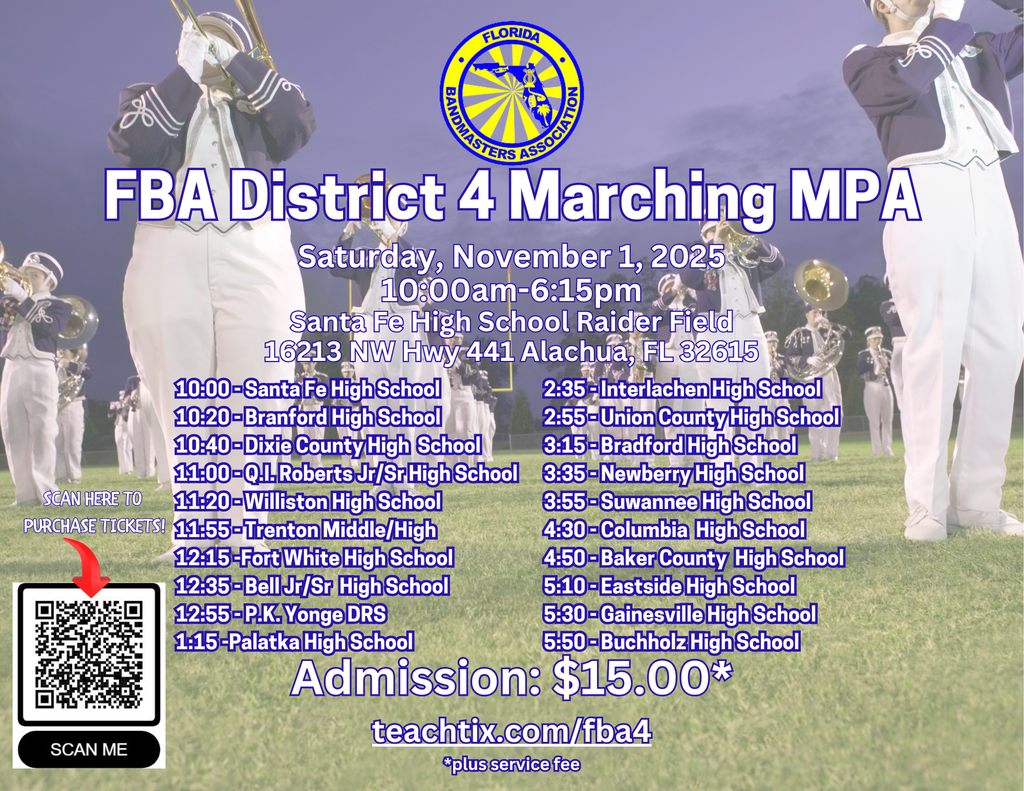Marching band competition schedule and ticket ordering