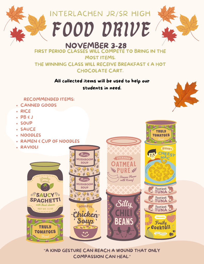 Neutral Purple Green Food Drive Flyer