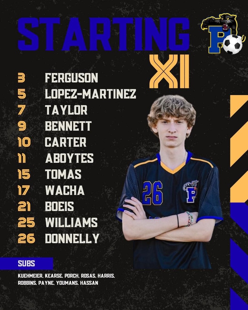 Starting line up for the boys soccer team