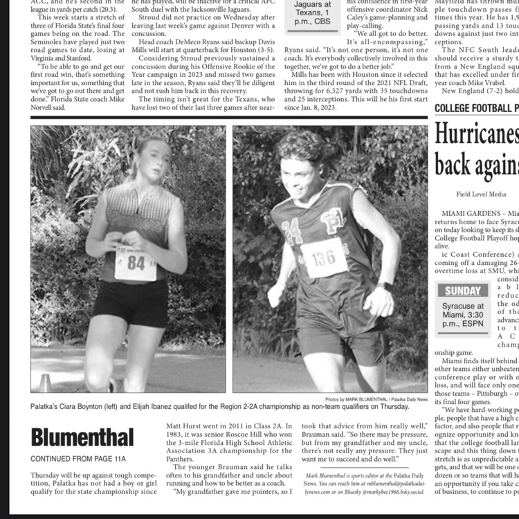 Ciara and Elijah running cross country