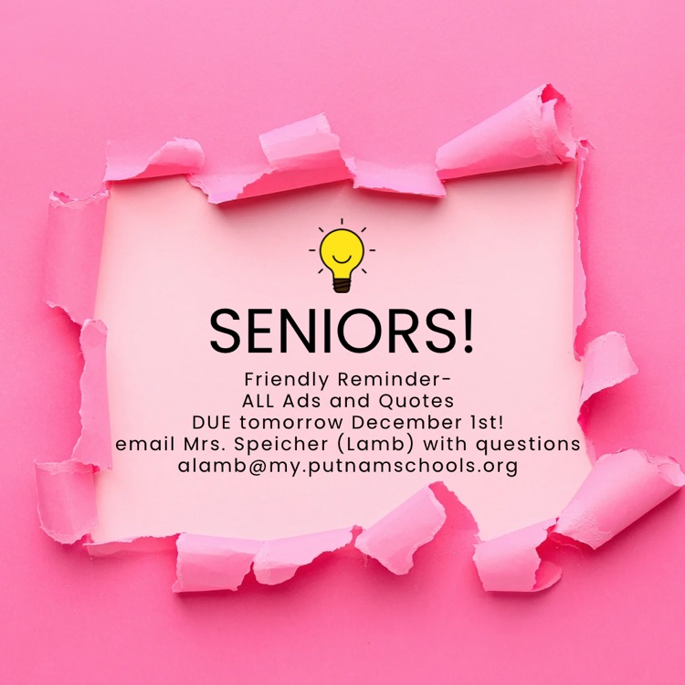 seniors, adds and quotes are due!