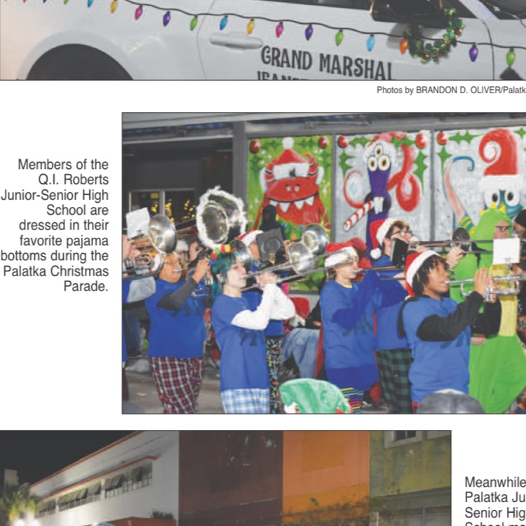 the Marching Knights at the Christmas Parade