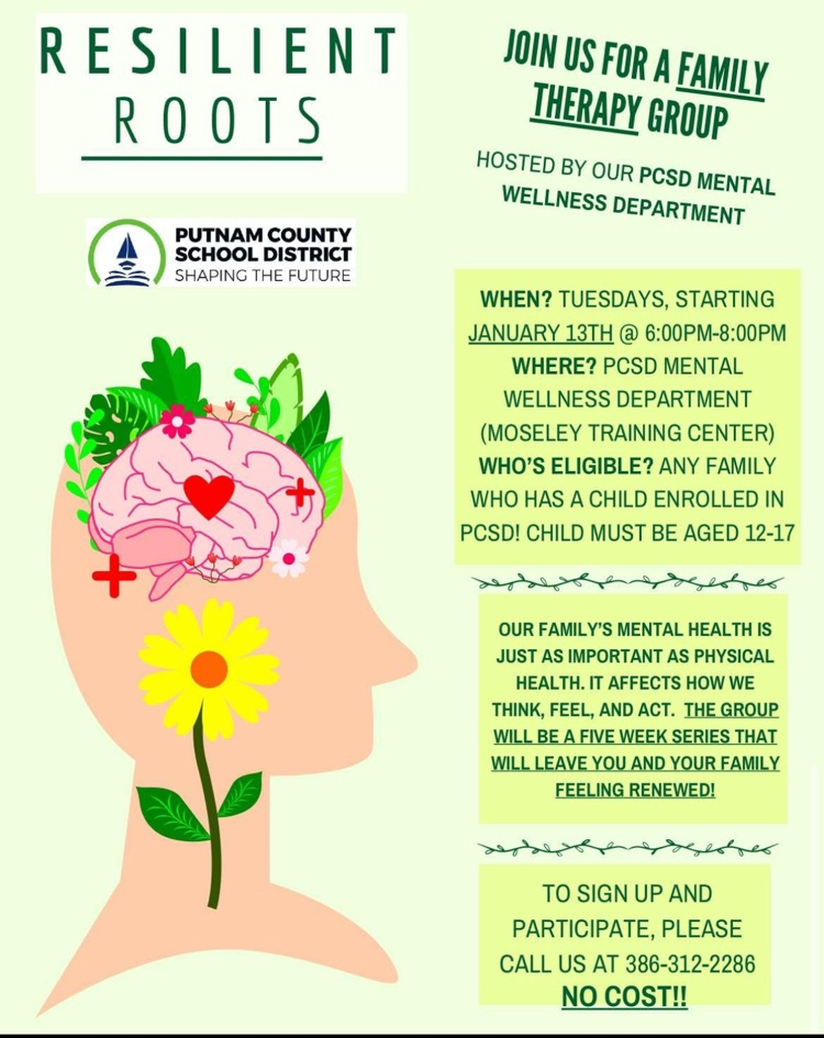 family therapy session information. Starts on Tuesdays in January.