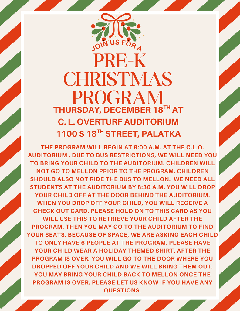 Pre-K Christmas Program