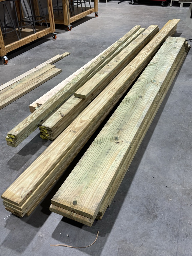 Picture of treated lumber.