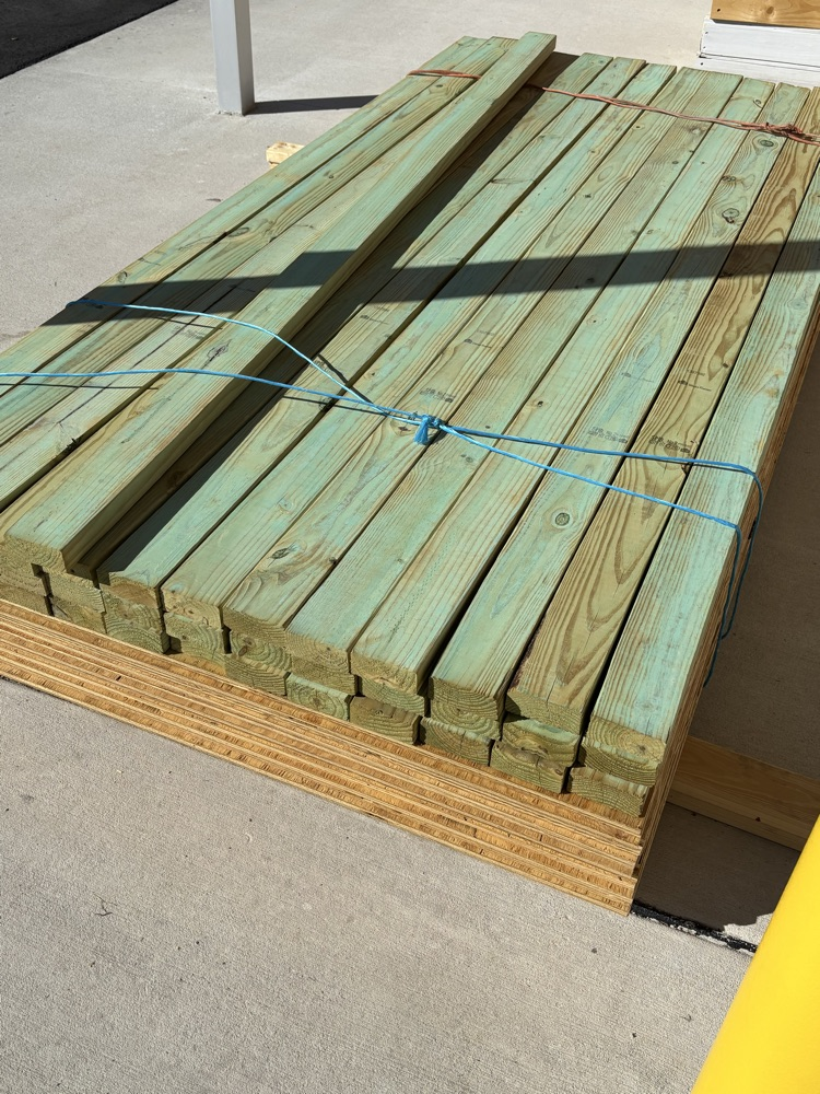 Picture of treated lumber.