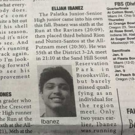 Elijah cross country