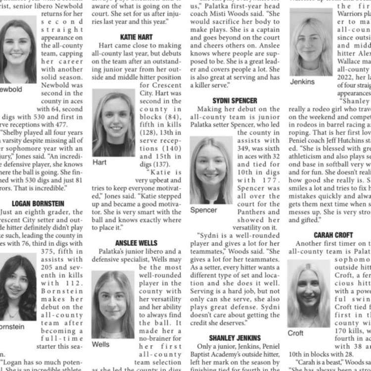 All County Volleyball players 