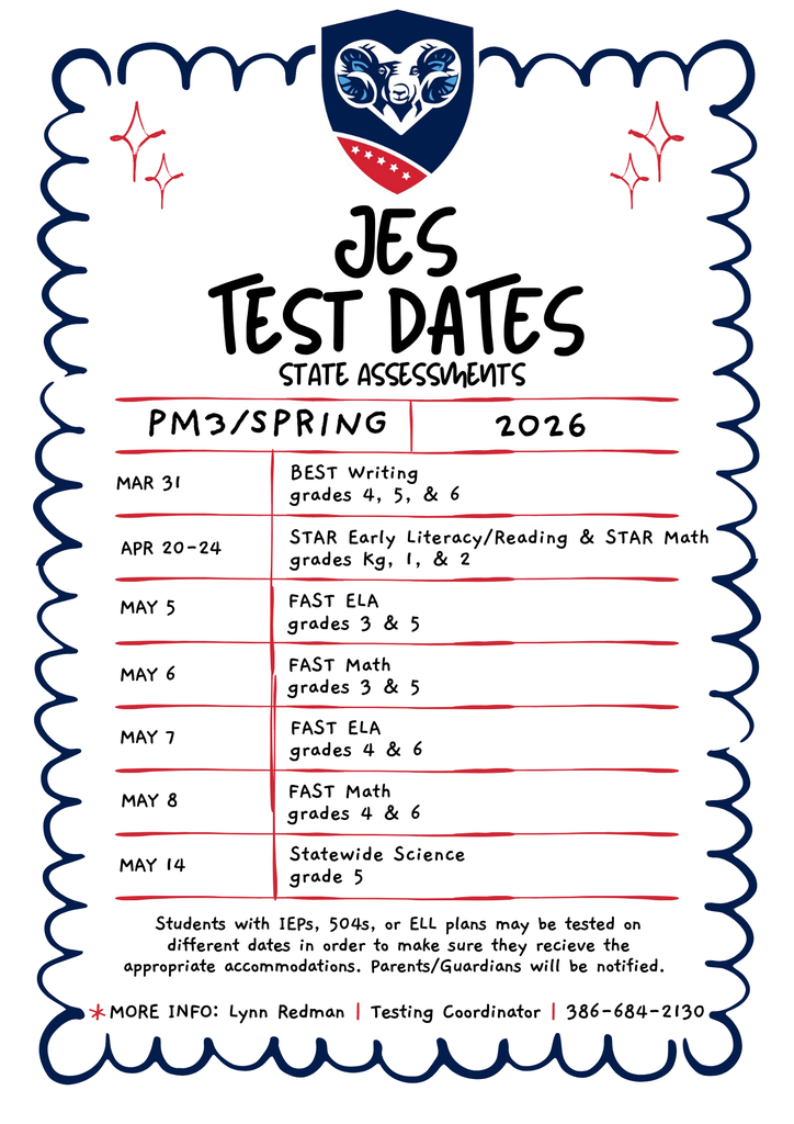 JES Test Dates 2026