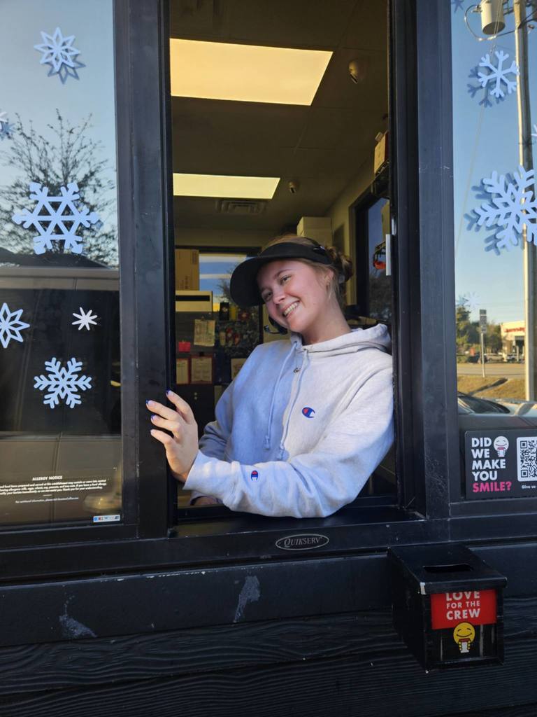 Students working at their job