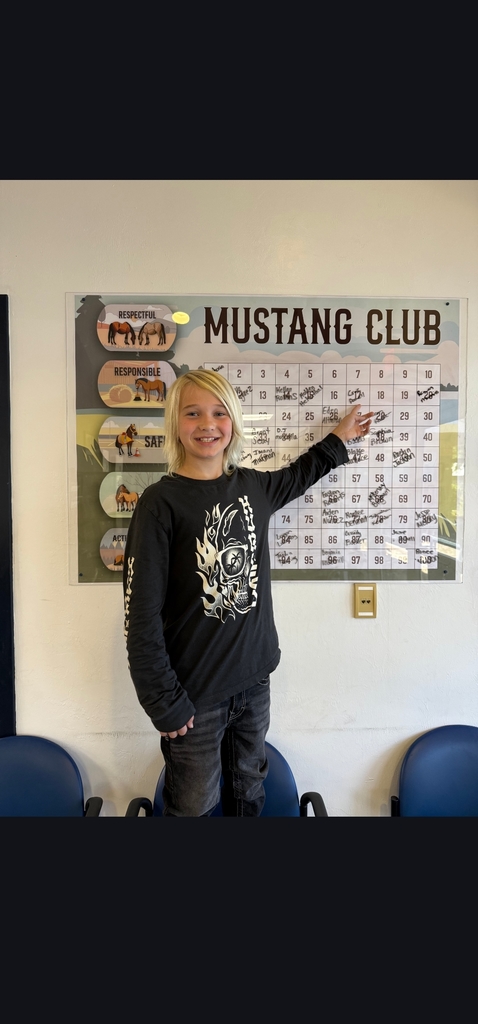 Picture of male student pointing at Mustang Club board 