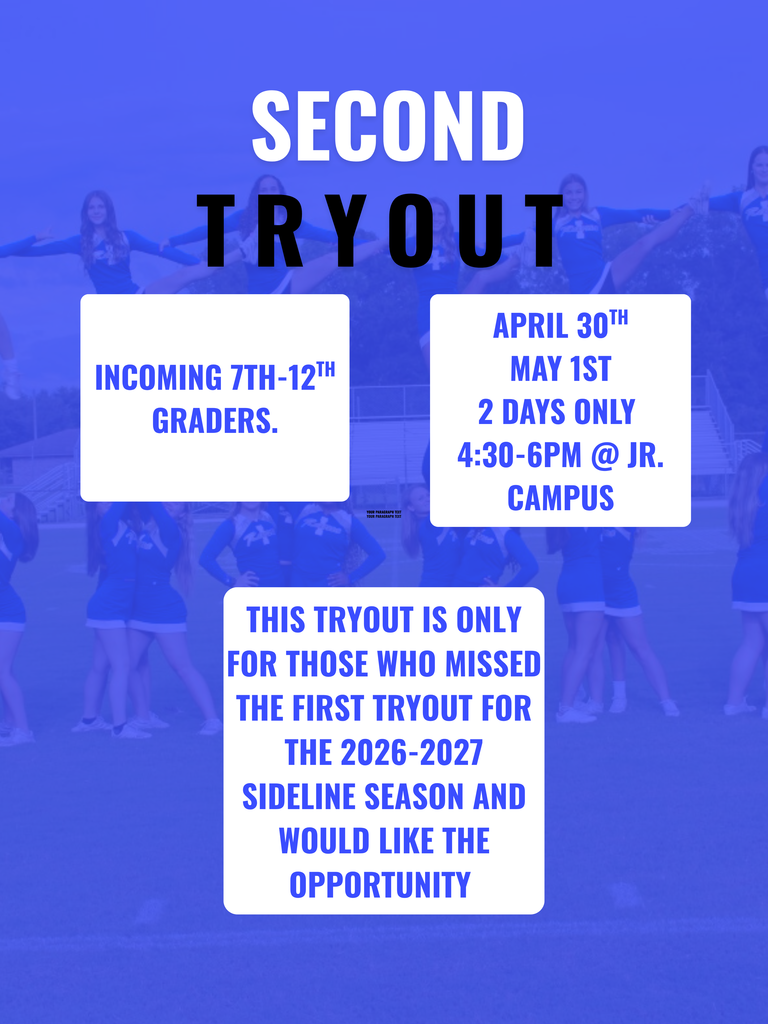 IHS Cheer is having a second tryout in case you missed the first. It is April 30 and May 1, 4:30-6:00 at the Jr High Gym