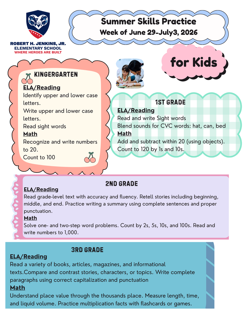JES July 2026 Week 1 Skills Newsletter