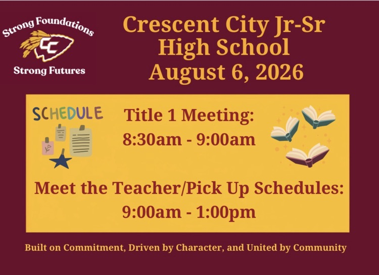 Thursday, August 6th we will have a Title I Parent Meeting from 8:30-9:00a.m in our cafeteria.  Meet the Teacher/Schedule pick-up will be from 9a.m-1p.m.