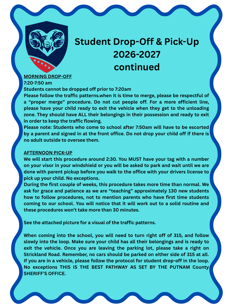 Student Drop -0ff and Pick-up 2026 2027 Part 2