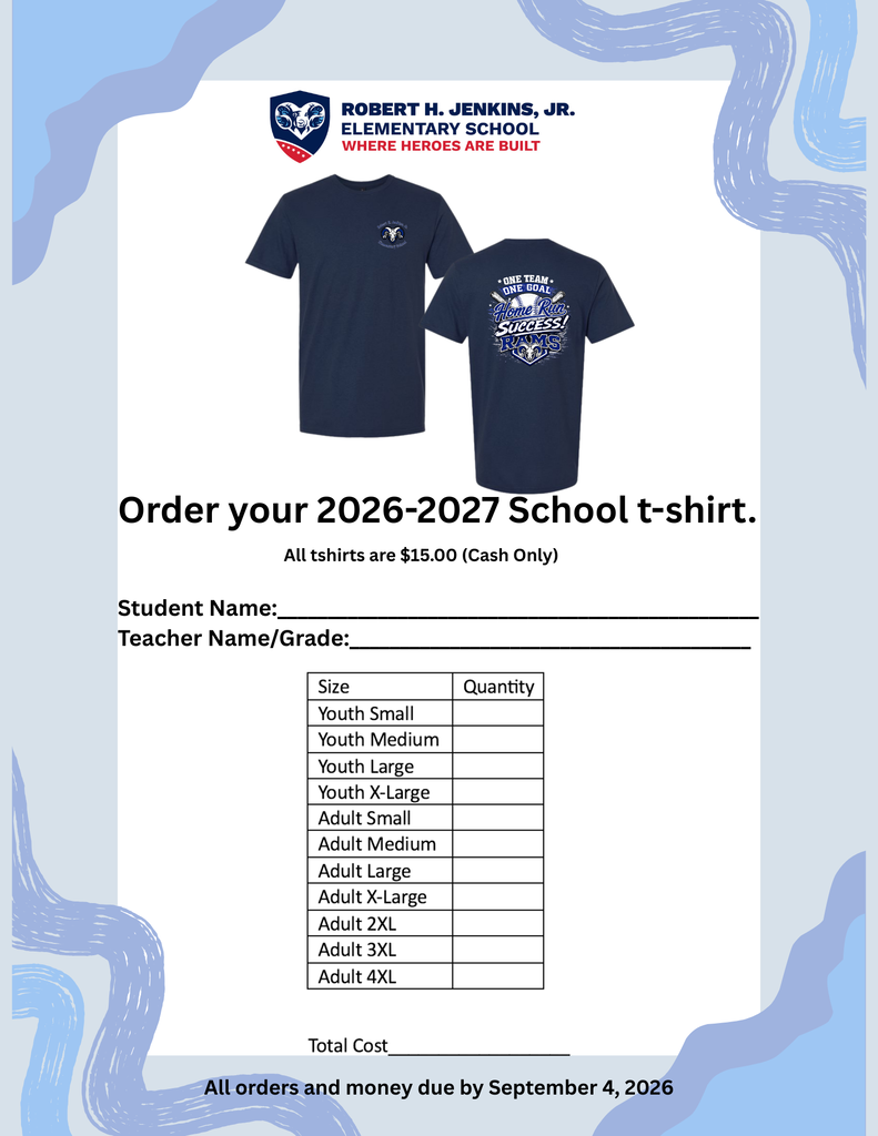 JES Tshirt Order Form 2026