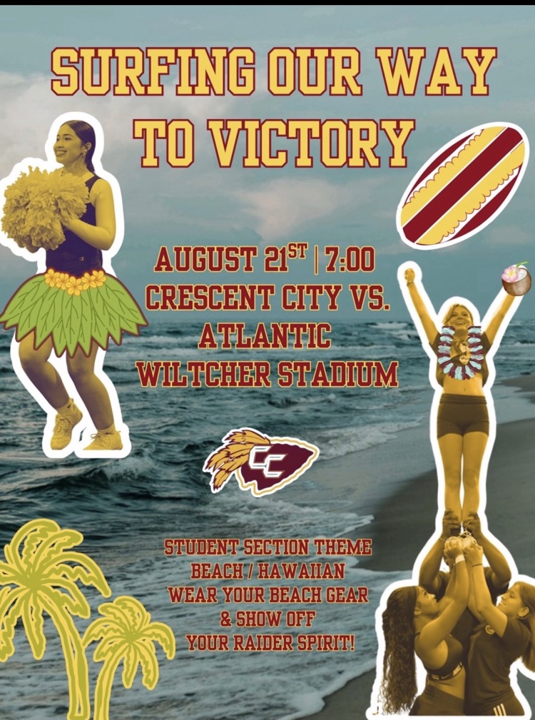 wear beach Hawaiian gear for tonight’s football game as we surf to a victory!