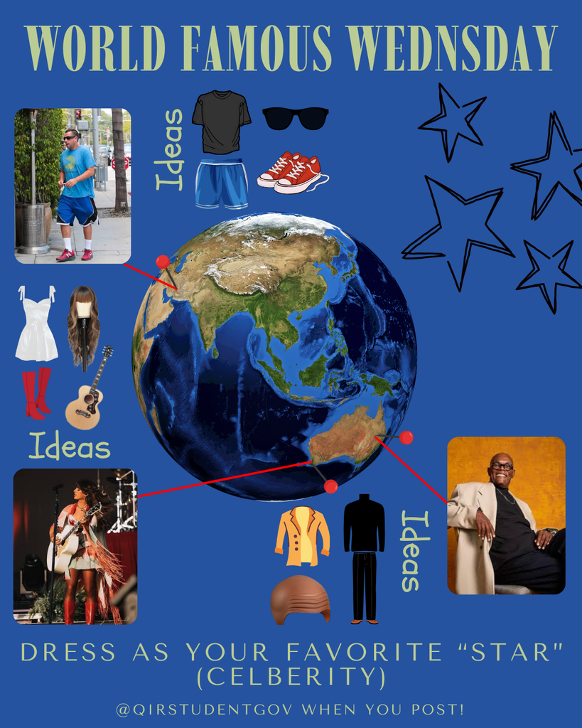 Spirit week Wednesday Dress as a famous celebrity