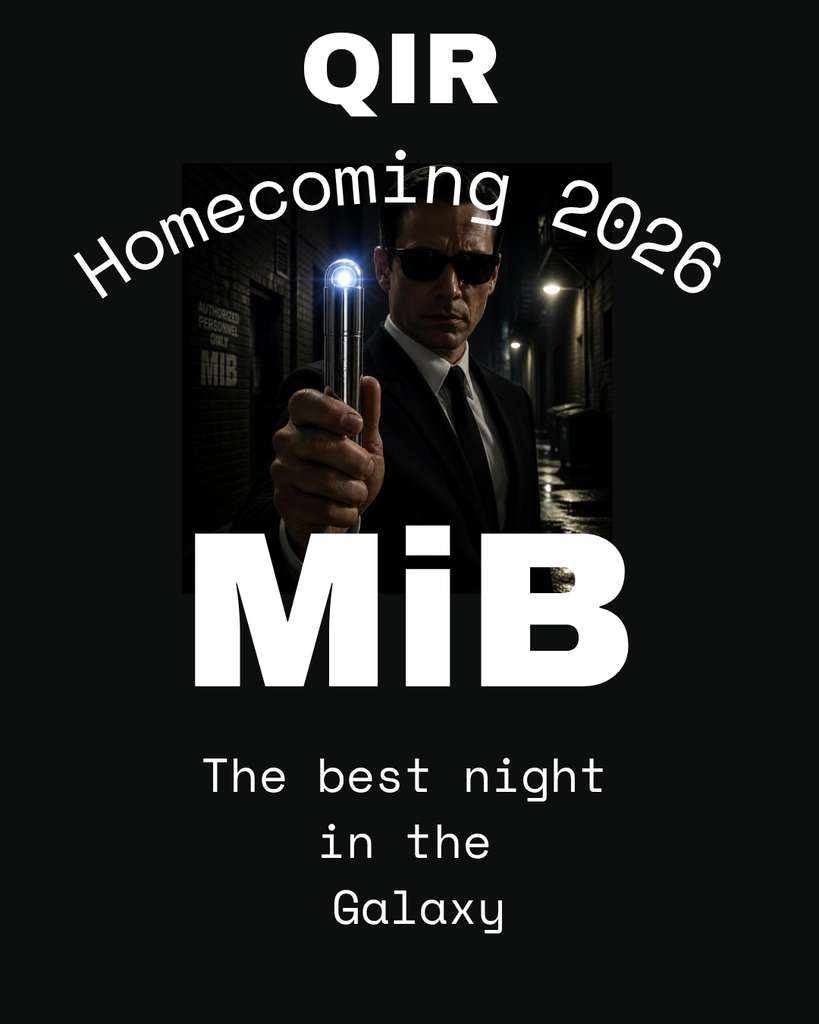 [Alt-Text: Promotional graphic featuring a sleek black background with blue and silver accents, announcing the "Men in Black" Homecoming theme, $20 flash ticket price through Sunday, $30 price starting Monday, and cash or online credit payment options.]