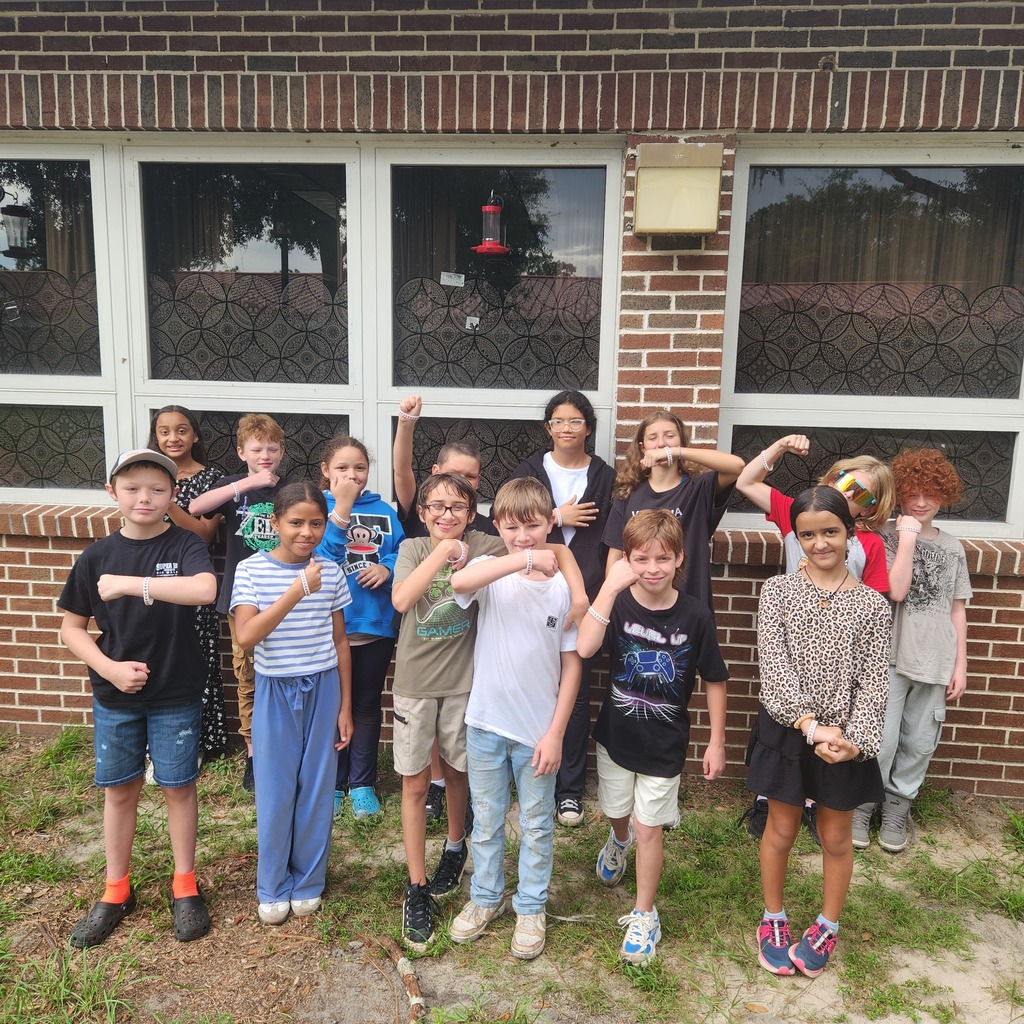 Mrs. Hall's class with their attendance recognition.