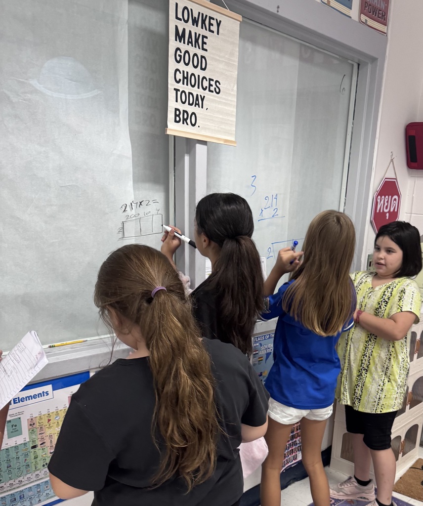 Ms. Rudolphs class working on multiplication.