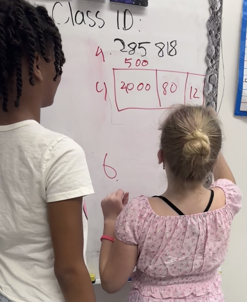 Ms. Rudolphs class working on multiplication.