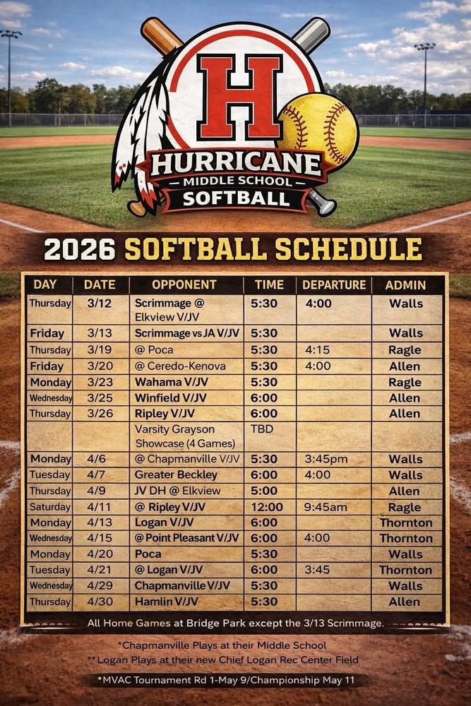 HMS 2026 Softball Schedule
