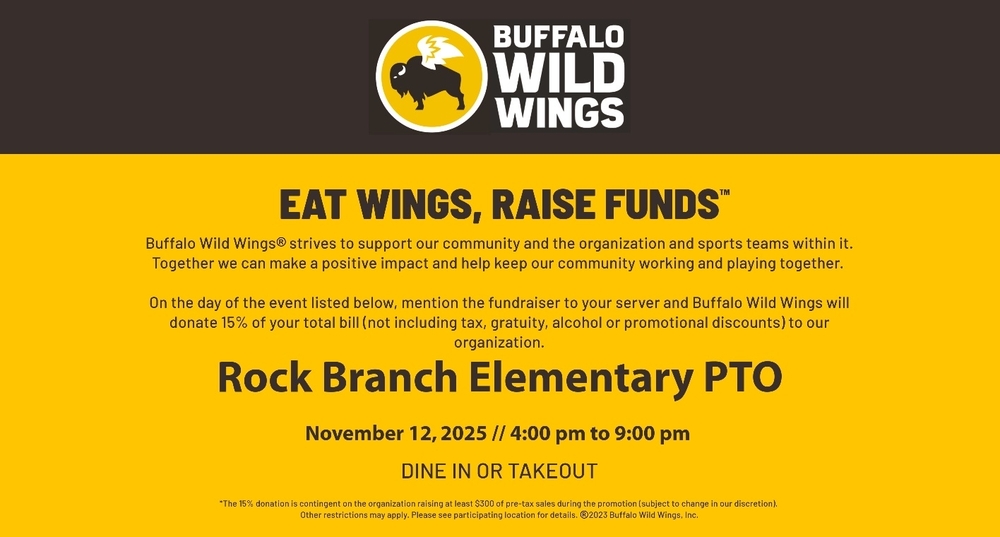 Rock Branch Elementary Buffalo Wild Wings Fundraiser Night