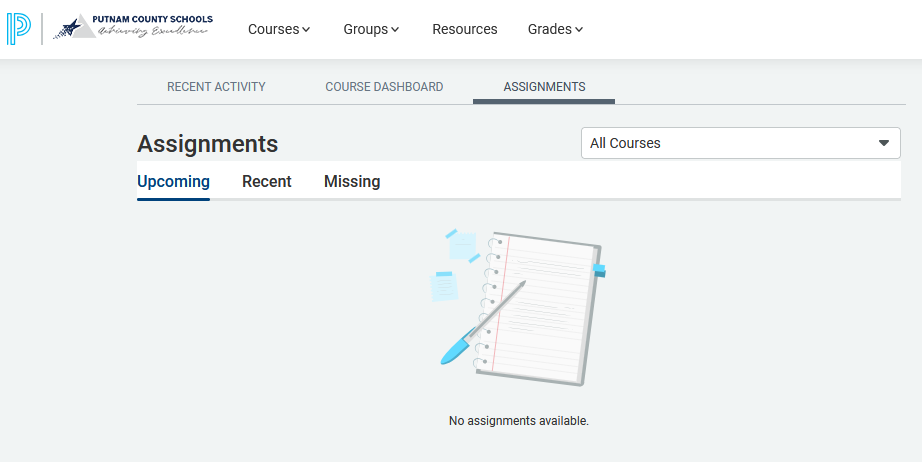 New tab for student use in Schoology.