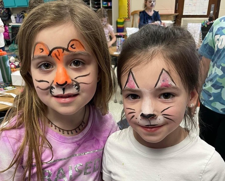-two girls with face paint 