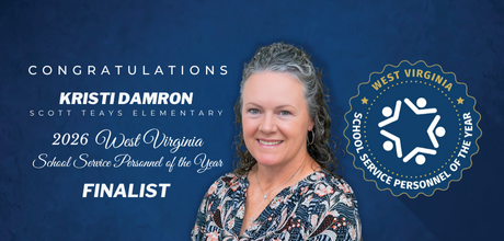 Congratulation to Kristi Damron (STES)! West Virginia State School Service Personnel of Year Finalist for 2026!