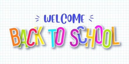 graphic that says welcome back to school
