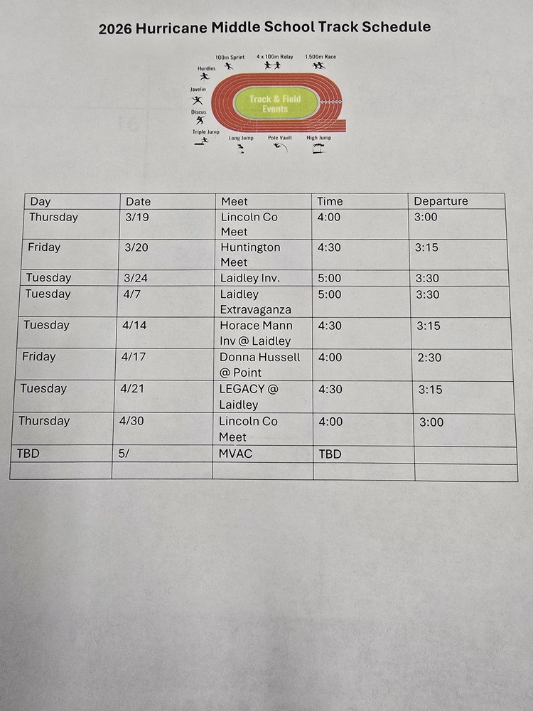 2026 HMS Track Schedule