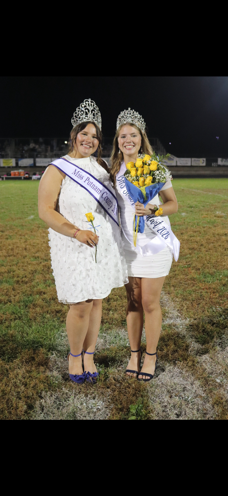 Miss Putnam County and Buffalo Homecoming Queen on football field