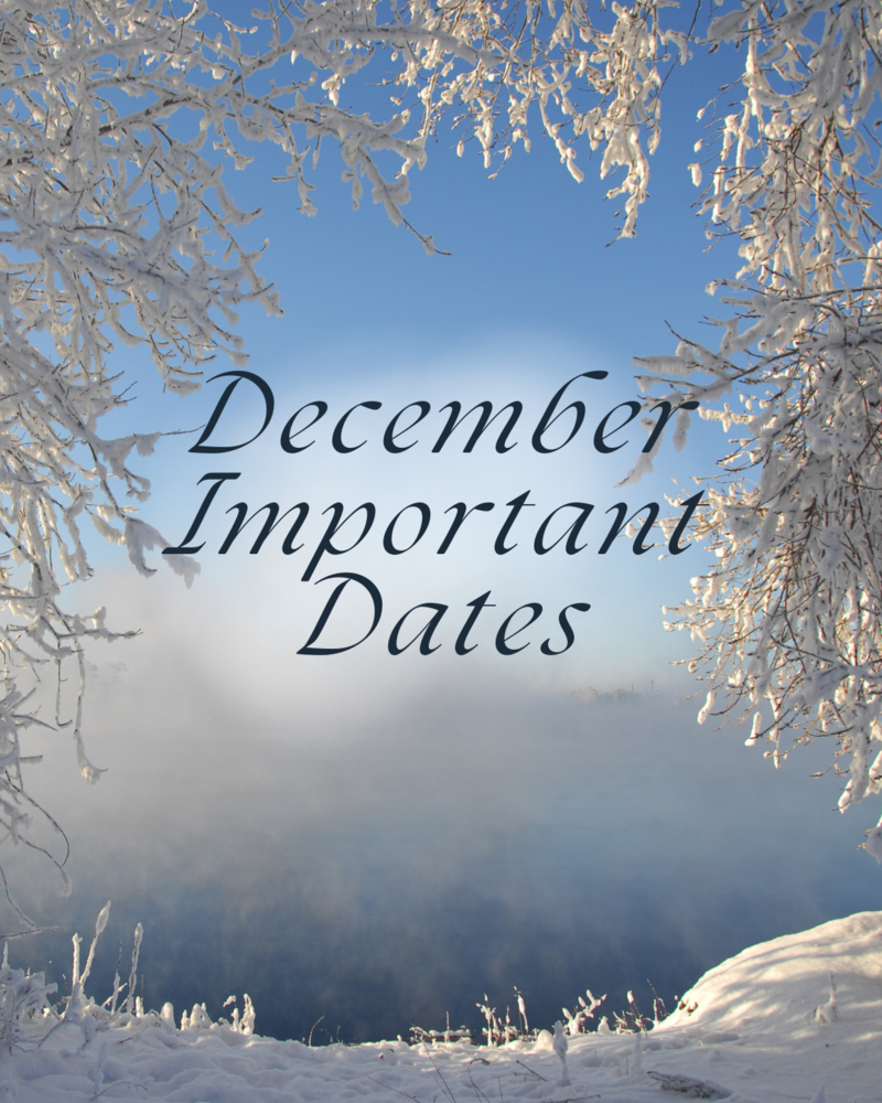 December Important Dates