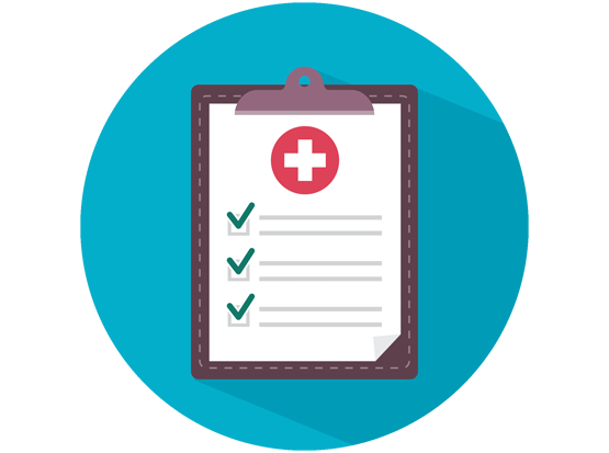 Clipboard with simulated checklist