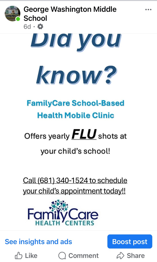 call Family Care to schedule flu shot for students